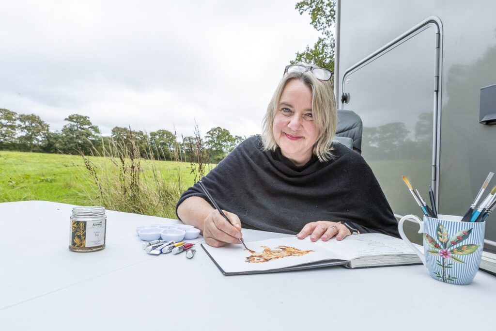 illustrator & artist Jo Scott at work