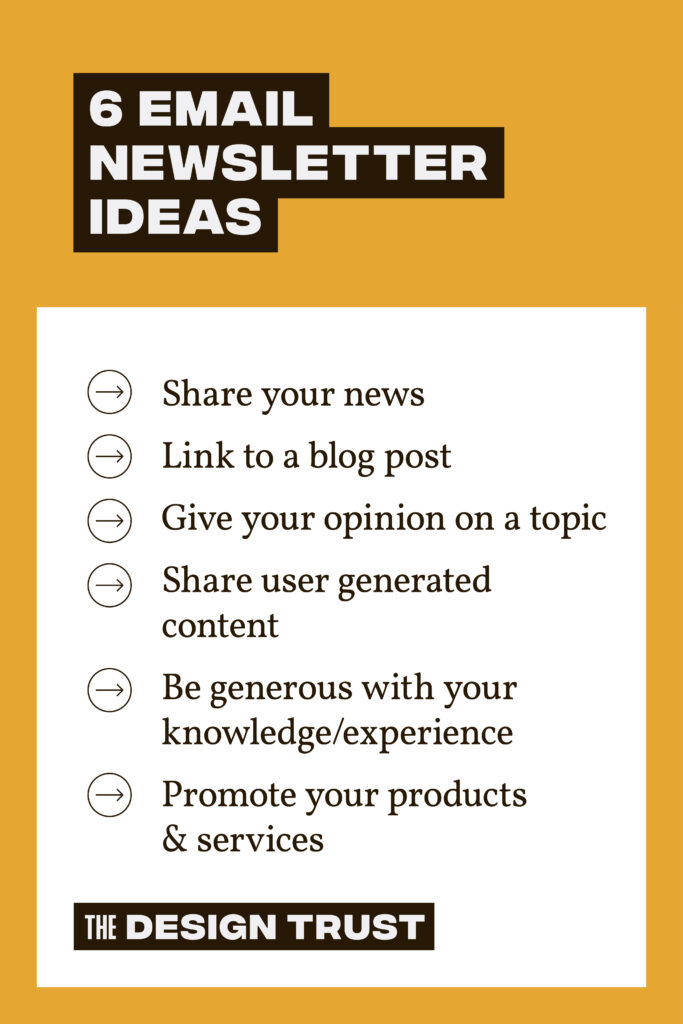 The Design Trsut March Pinterest Topic Ideas for Email Newsletters